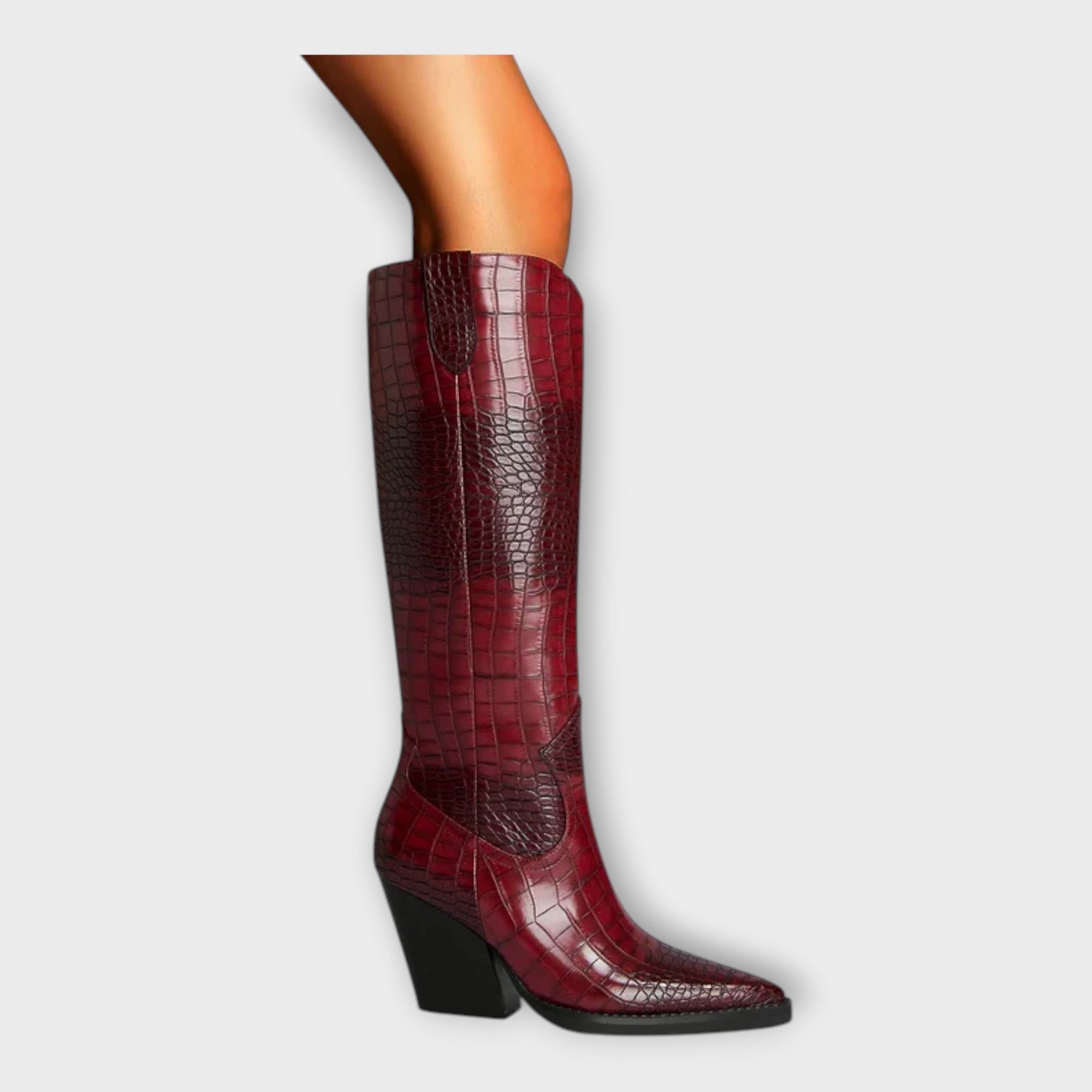 Boty s krokodýlím vzorem s elegantním podpatkem