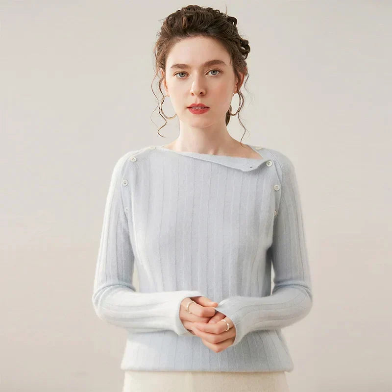 Maribel Svetřík z kašmíru s knoflíky